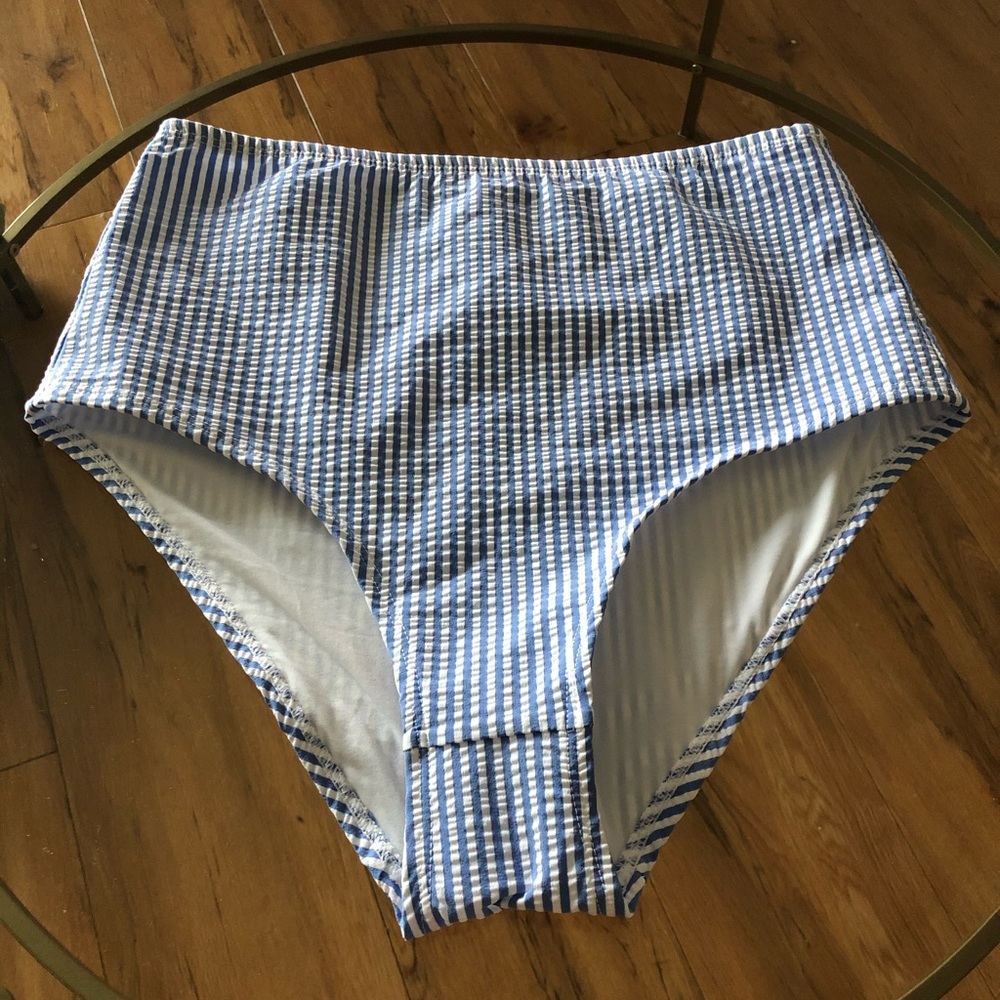 Blue white gingham swim swim bottoms